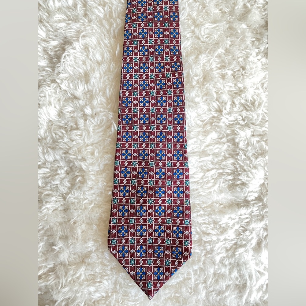 Givenchy Monsieur silk tie burgundy and blue